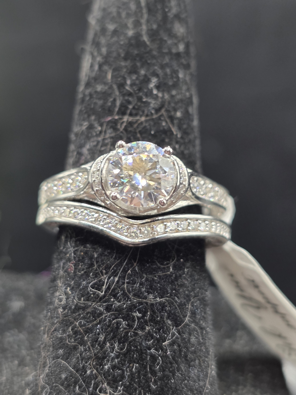 Classic White Moissanite Bridal Ring Set 925 Sterling Silver